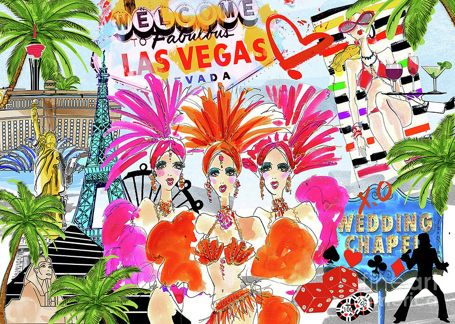 Las Vegas Digital Art - Take Me To Las Vegas by MGL Meiklejohn Graphics Licensing