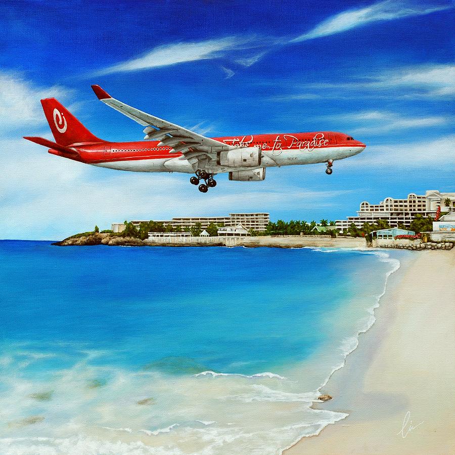 Beach Painting - Take me to SXM by Cindy D Chinn