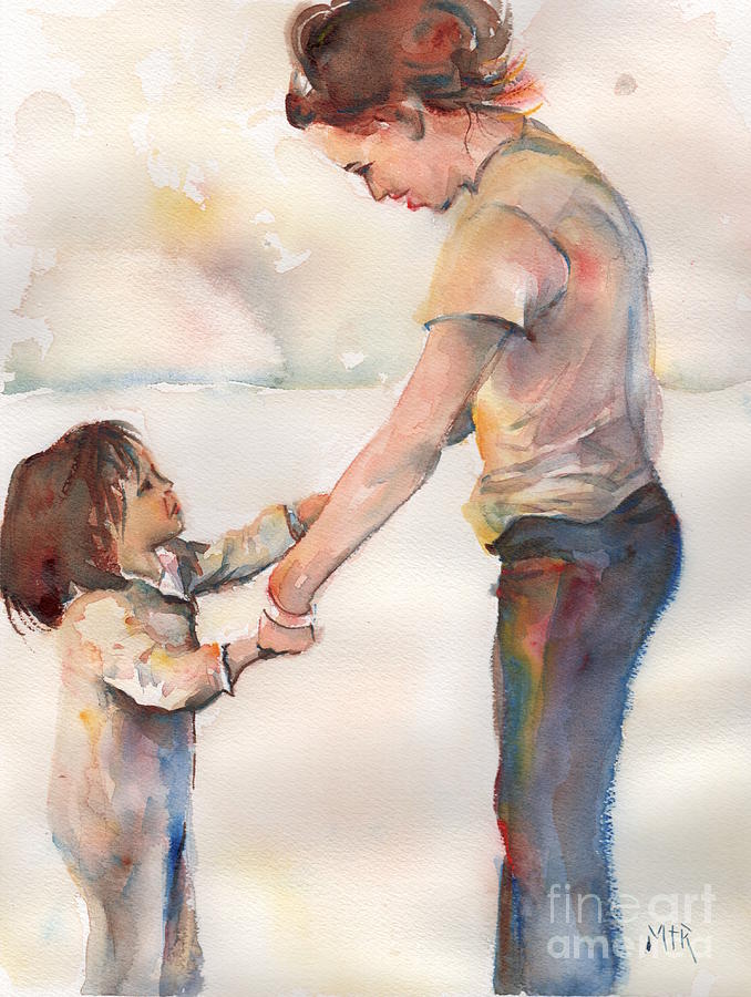 Take My Hand Painting by Maria Reichert