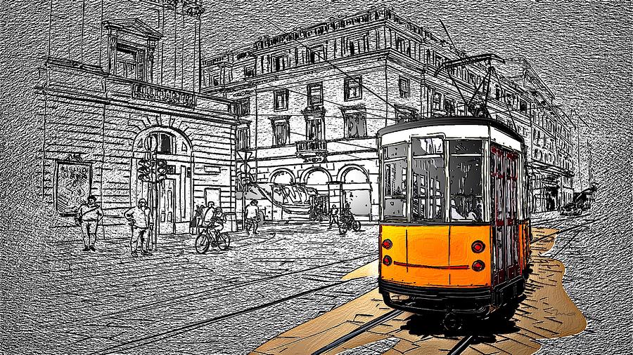 Take The Tram Painting by Mark Taylor