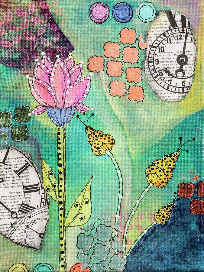 Take Time Mixed Media by Wendy Provins