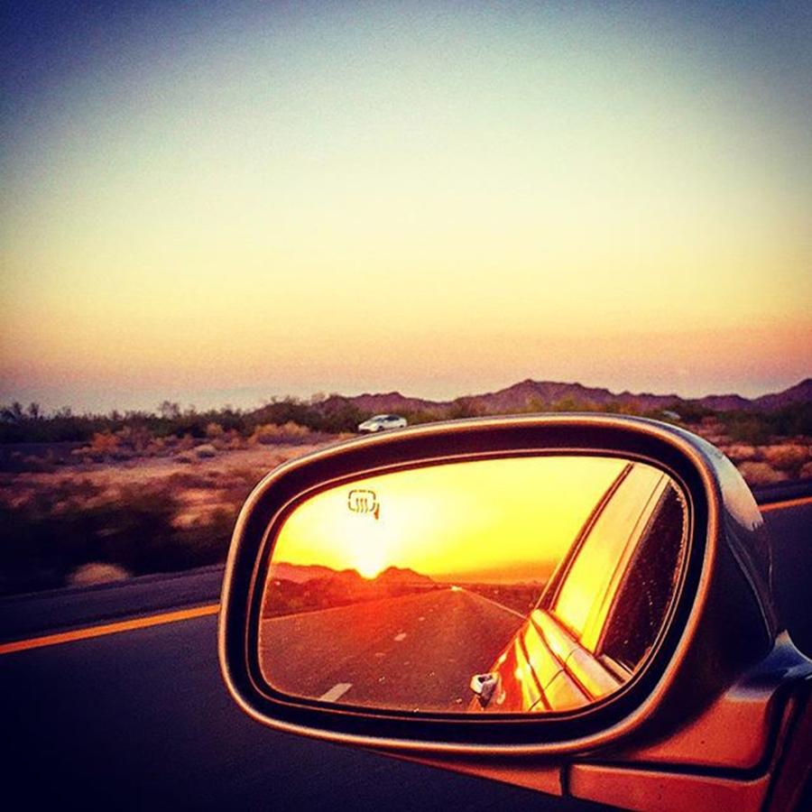 Sunset Photograph - Interstate 10 In Western Arizona by Alex Schmidt