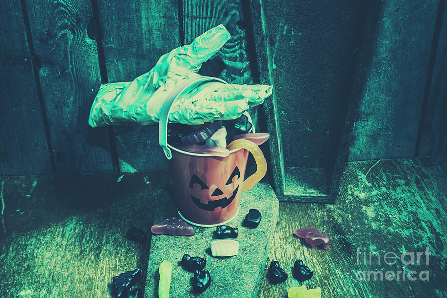 Fall Photograph - Taking candy from the little monsters by Jorgo Photography
