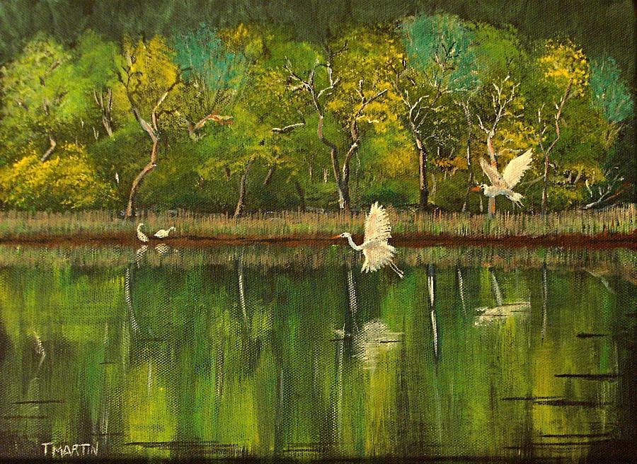 Bird Painting - Taking Flight by Tim Martin