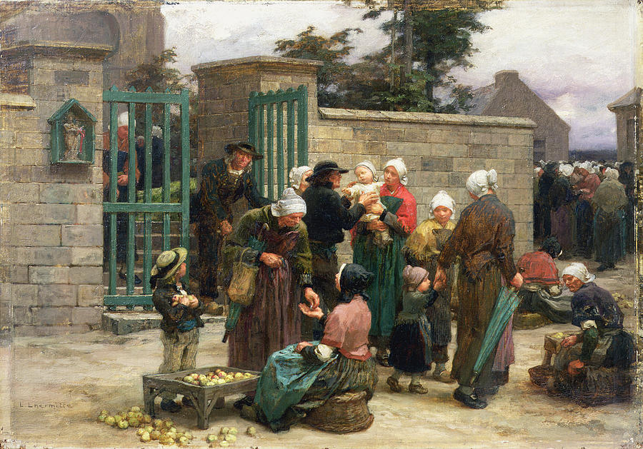 Taking in Foundlings Painting by Leon Augustin Lhermitte - Pixels