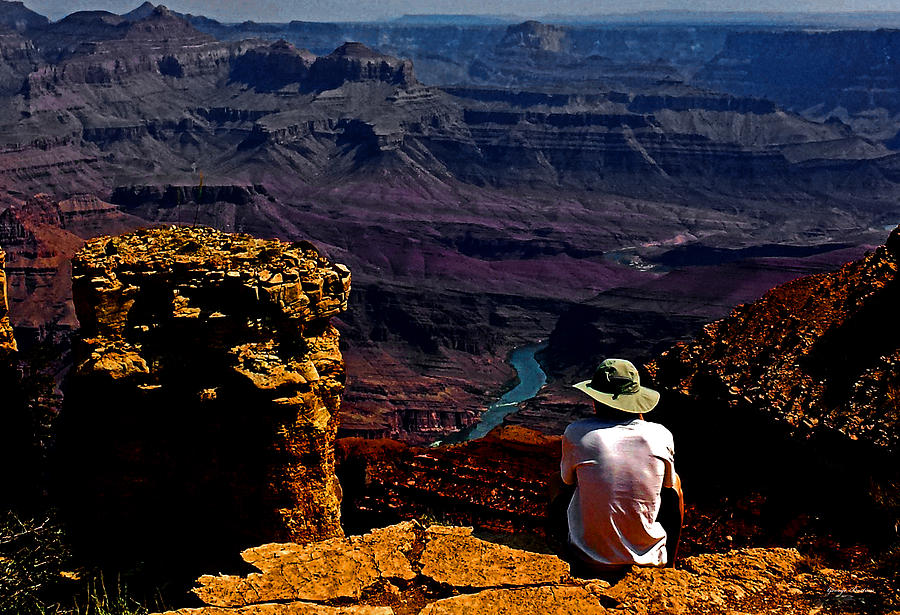 Taking In The View - Grand Canyon South Rim Photograph by George Bostian