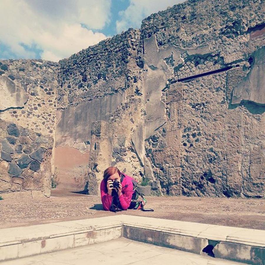 Holiday Photograph - Taking Pictures Among Ruins Of Herculaneum by Eva Dobrikova
