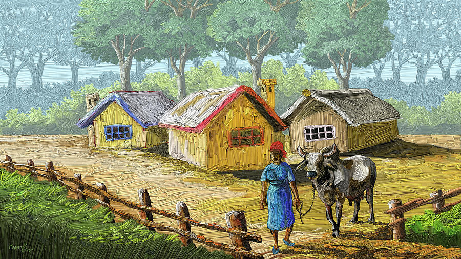 Taking the Bull Out Painting by Anthony Mwangi