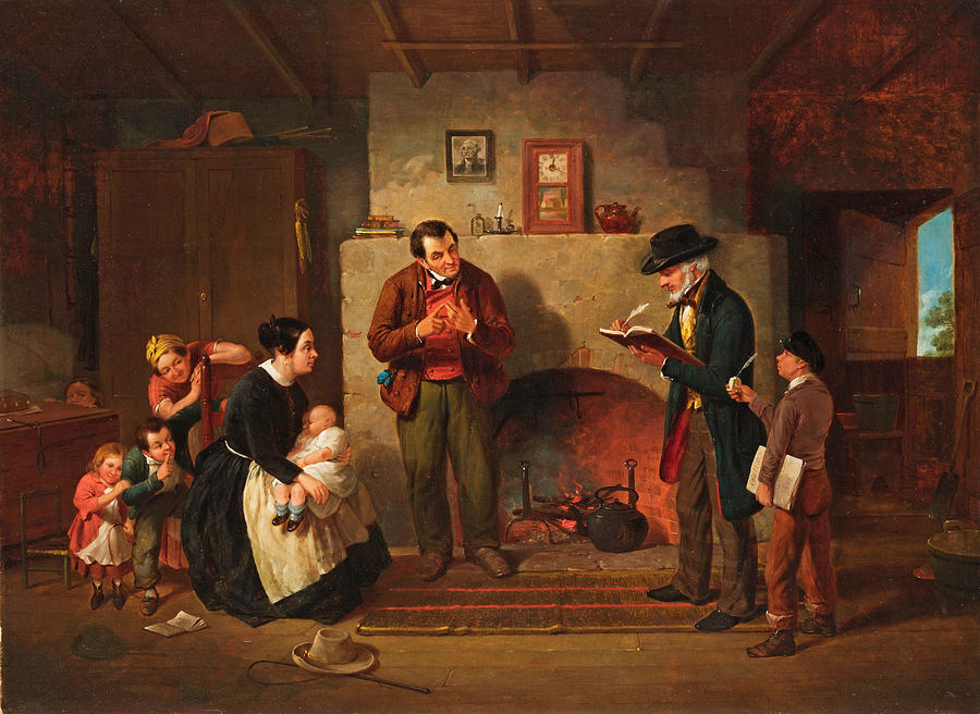 Famous Paintings Painting - Taking the Census by Francis William Edmonds