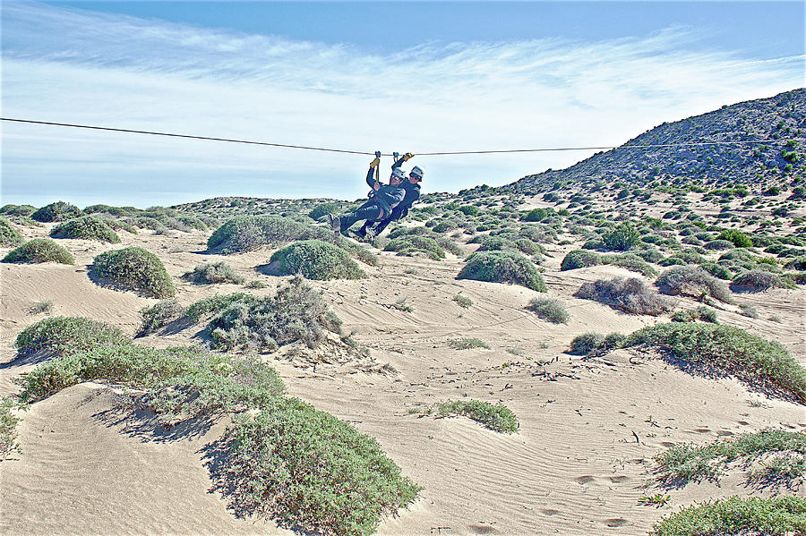Taking the Zip Line on Rocky Point in Sonora-Mexico  Photograph by Ruth Hager