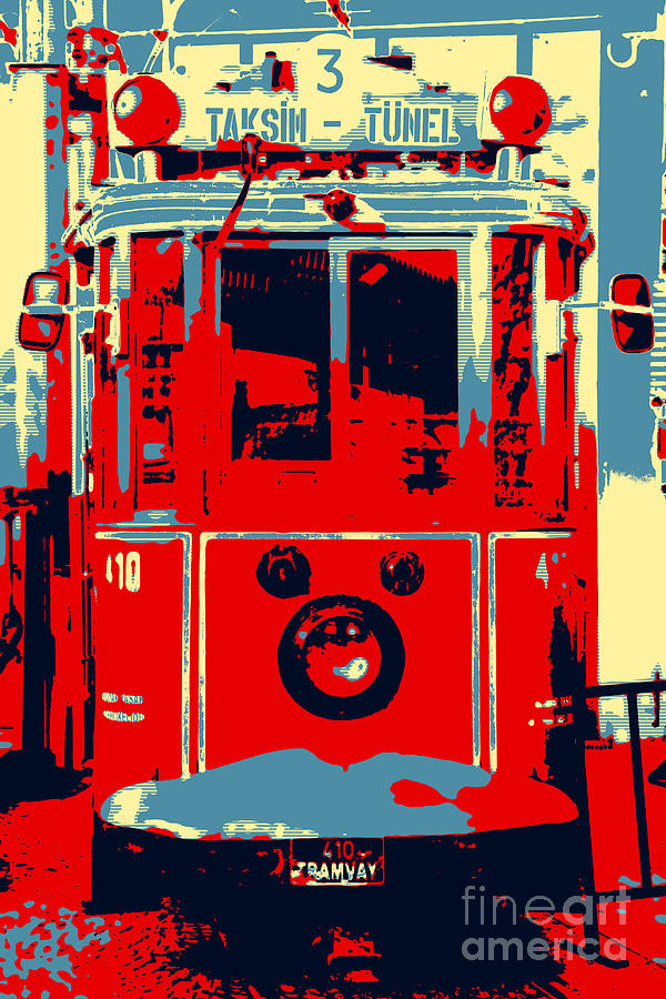 Taksim Digital Art - Taksim Tunel Pop Art by John Rizzuto Taksim Digital Art - Taksim Tunel Pop Art by John Rizzuto