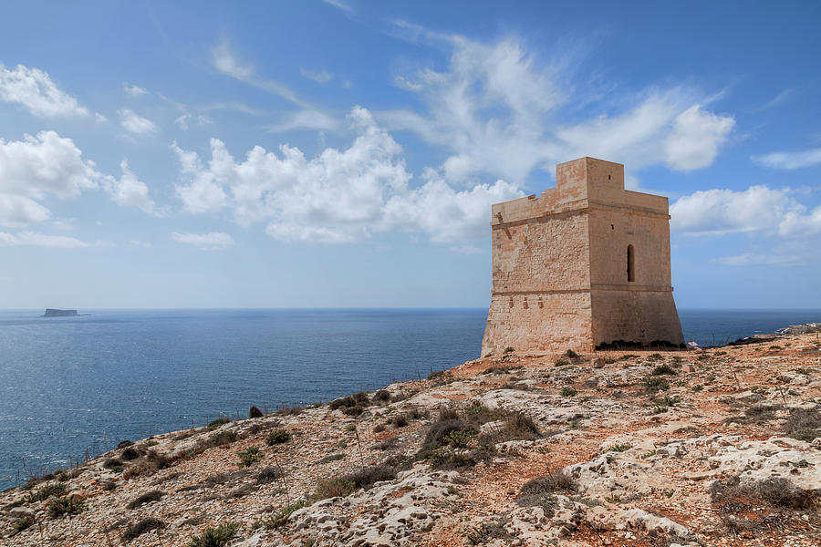 Tal-Hamrija Coastal Tower - Malta Photograph by Joana Kruse