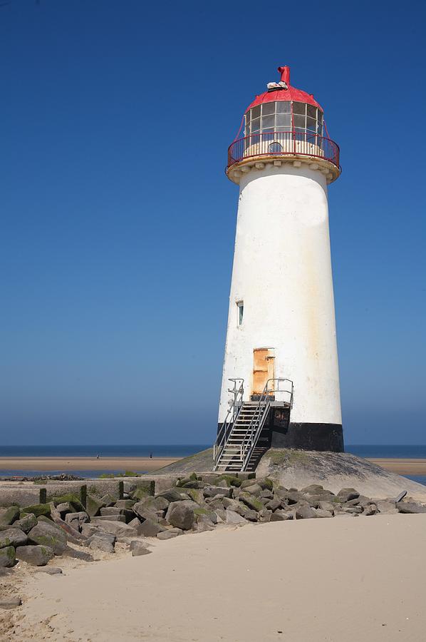 Talacre lighthouse and beach. Photograph by Christopher Rowlands