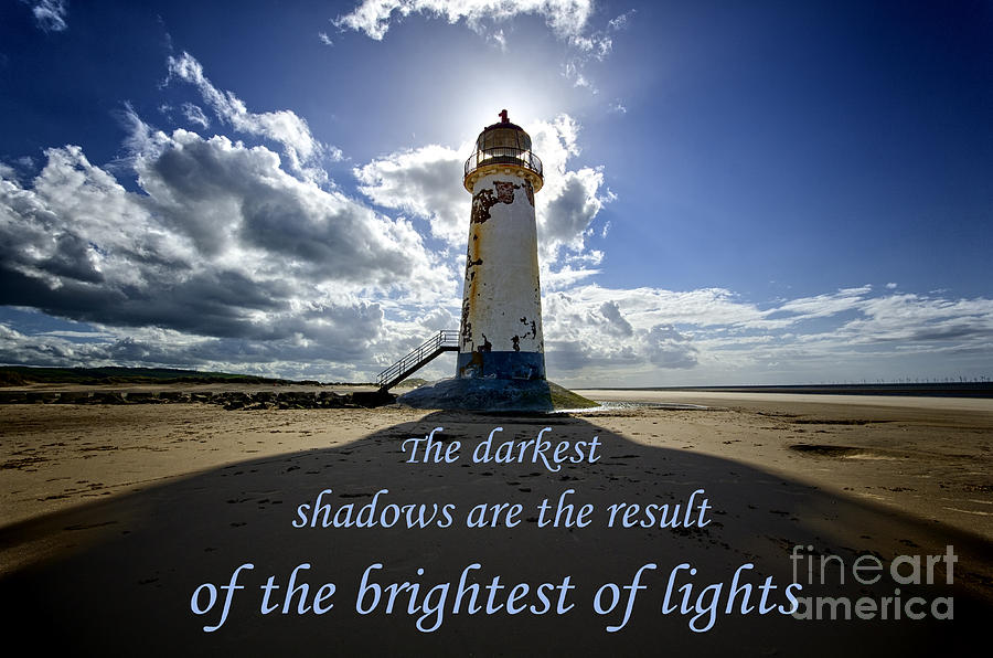 Talacre lighthouse quote Photograph by Steev Stamford