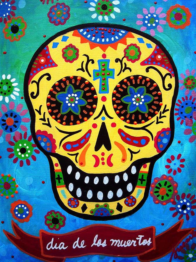 Talavera Skull Painting by Pristine Cartera Turkus