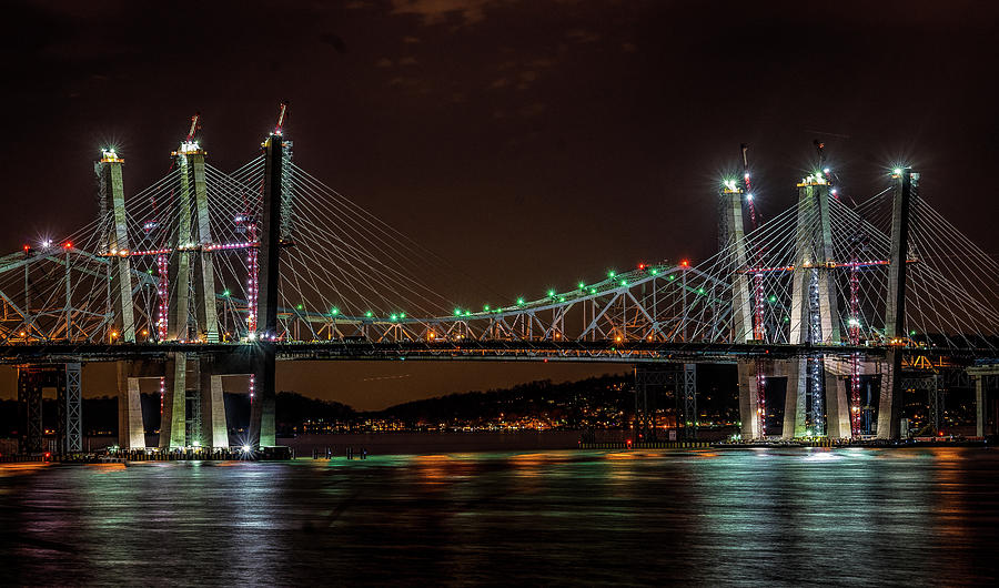 Tale of 2 Bridges at Night Photograph by Jeffrey Friedkin