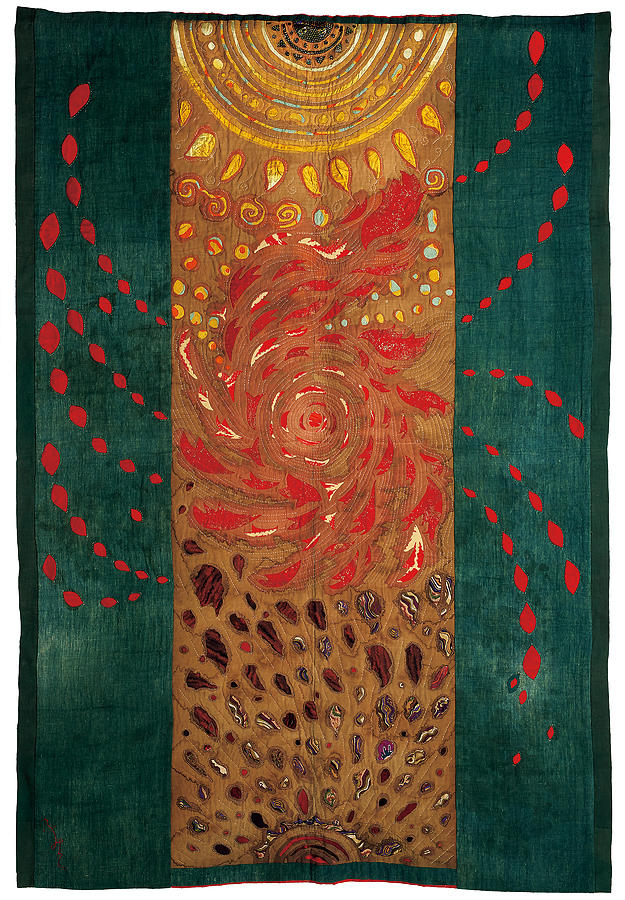 Japanese Tapestry - Textile - Tale of a Tiny Universe by Fumiko Kato Japanese Tapestry - Textile - Tale of a Tiny Universe by Fumiko Kato