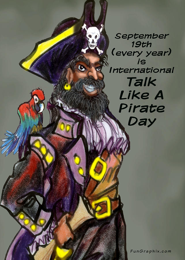 Talk Like A Pirate Day Greeting Card by Kevin Middleton