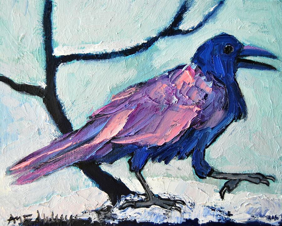 Talkative Crow 1 Painting by Ana Maria Edulescu