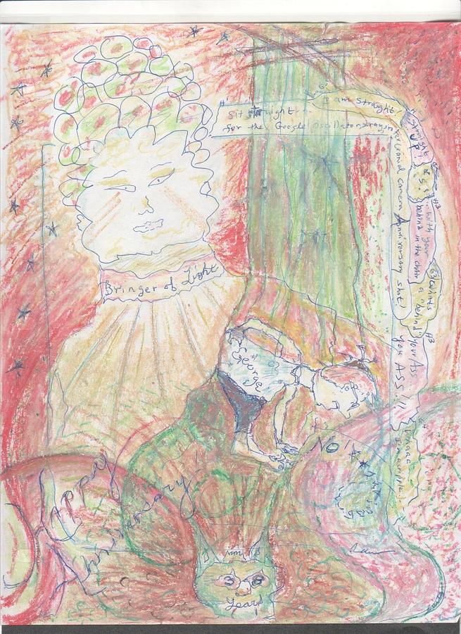 Impressionism Pastel - tALkinG hEadS  entertaining that eavesdropping hip hopping trash talking egotistical  CAT by Rich Graham
