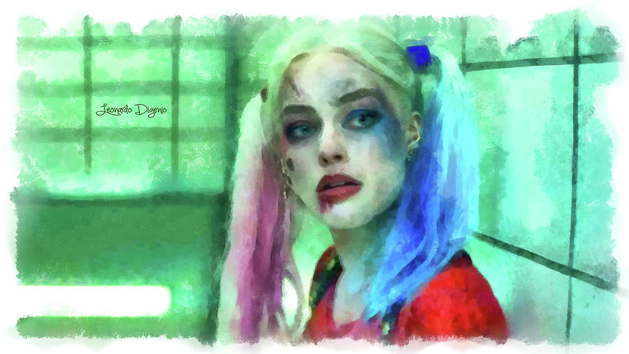 Talking To Harley Quinn - Aquarell Style Painting
