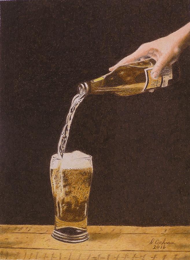 Beer Drawing - Tall And Blonde by David Cochran