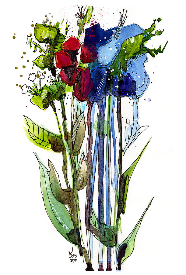 Tall Bouquet Painting by Tonya Doughty