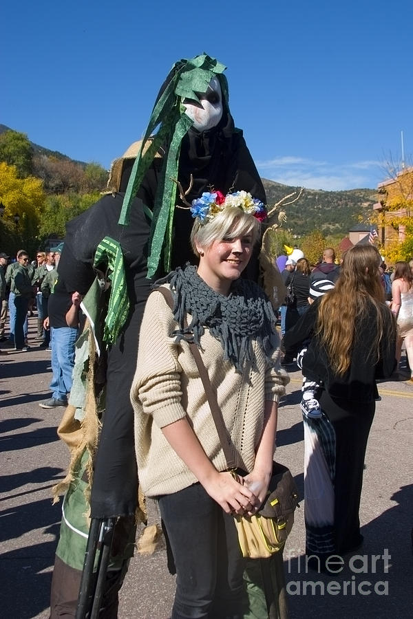 Tall Ghouls at Emma Crawford Coffin Races in Manitou Springs Colorado Photograph by Steven Krull