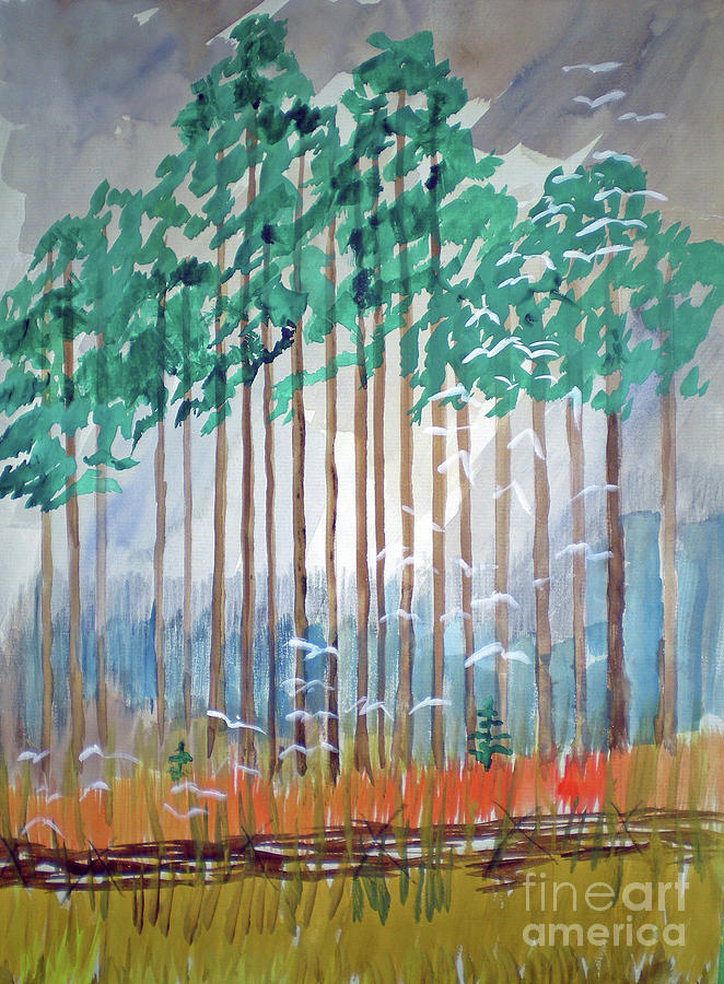 Tall Pines Painting - Tall Pines by Hal Newhouser