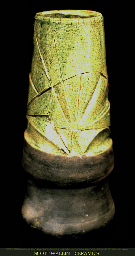 Tall Raku Vase Ceramic Art by Scott Wallin