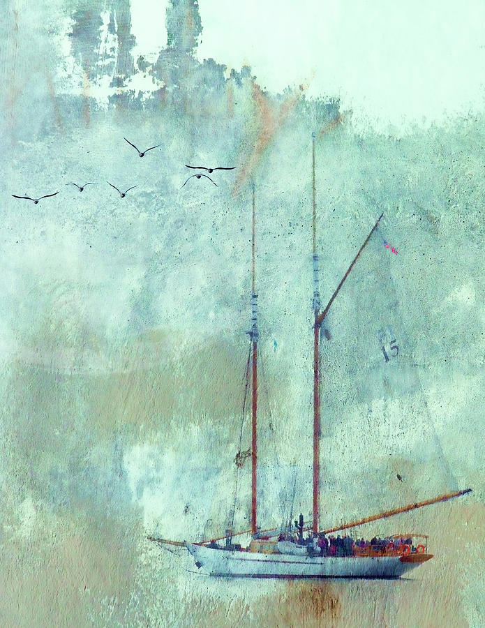 Boat Mixed Media - Tall Ship Adventuress by Carol Leigh