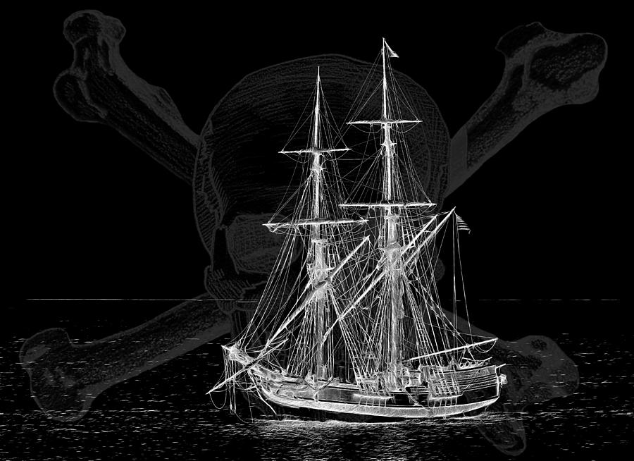 Tall Ship at Night Photograph by Wes and Dotty Weber