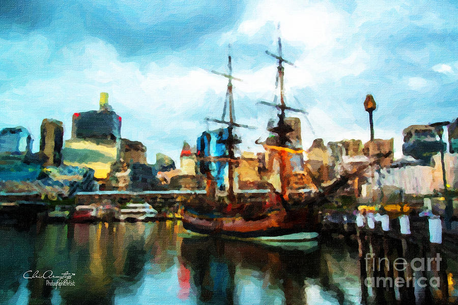 Tall Ship Darling Harbour Painting by Chris Armytage