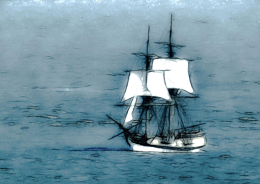 Tall Ship In Blue Photograph by Athena Mckinzie