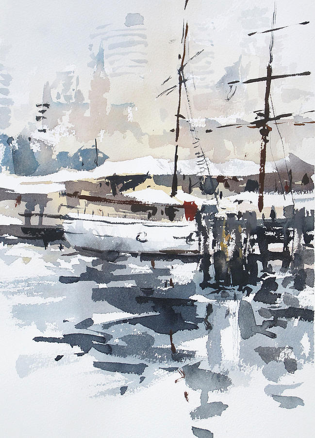 Tall Ship in Sydney Harbour Painting by Tony Belobrajdic