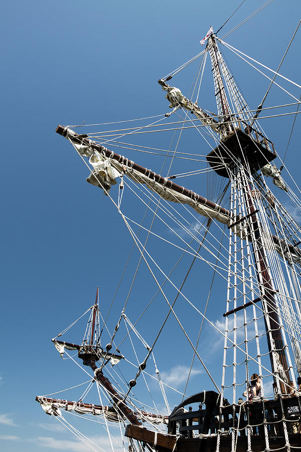 Boat Photograph - Tall Ship Mast - El Galeon by Betty Denise