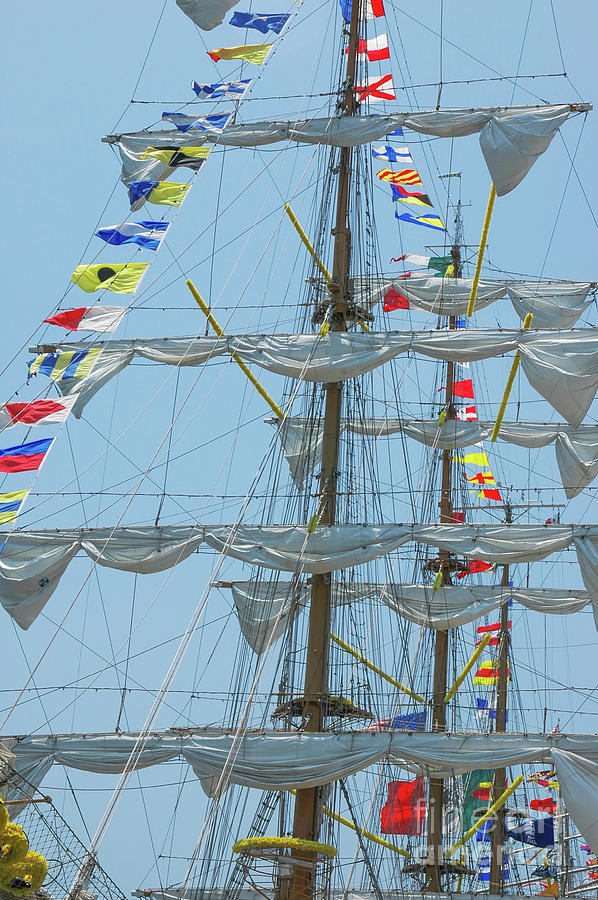 Tall Ship Mast Flag Display Photograph by Dale Powell