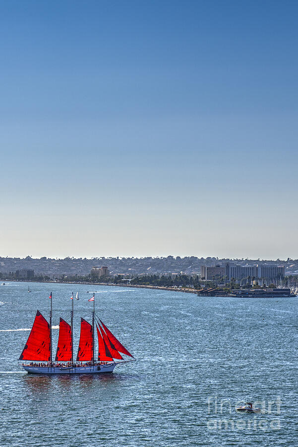 Tall Ship Red Sails Photograph by David Zanzinger