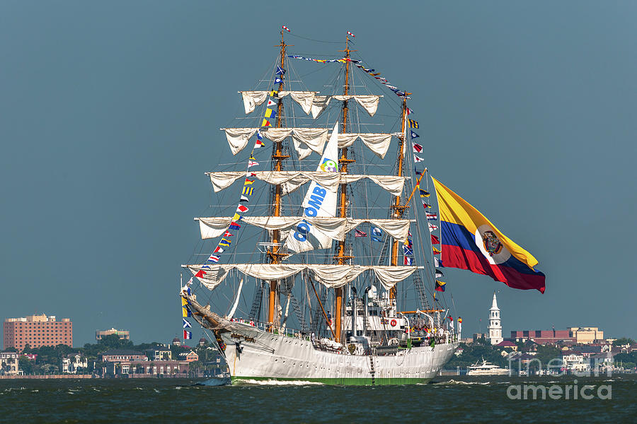 Tall Ship Sailing out of Charleston SC Photograph by Dale Powell