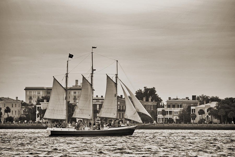 Tall Ship Schooner Pride off the Historic Charleston Battery Photograph by Dustin K Ryan