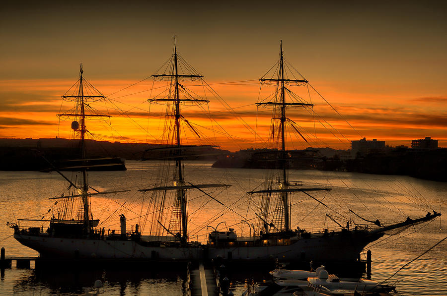 Tall ship sunrise by pedro cardona Photograph by Pedro Cardona Llambias