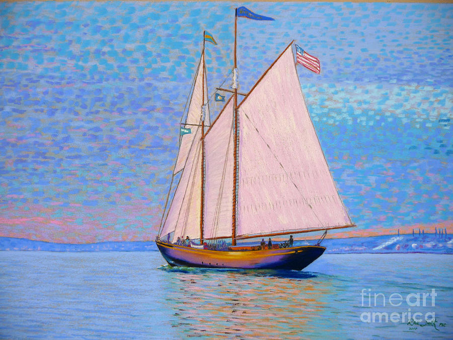 Tall Ship Virginia Entering Halifax Harbour Pastel by Rae  Smith PSC