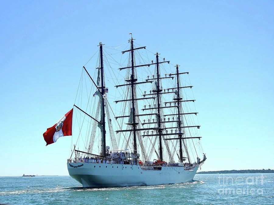 Tall Ship With Sailors Amast Photograph by Beth Myer Photography