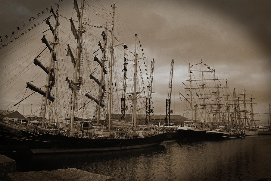Tall Ships 2010 Sepia Photograph by Jeff Townsend