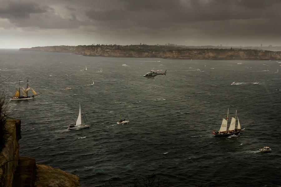 Tall Ship Photograph - Tall Ships In the Entrance Of Sydney Harbour by Miroslava Jurcik