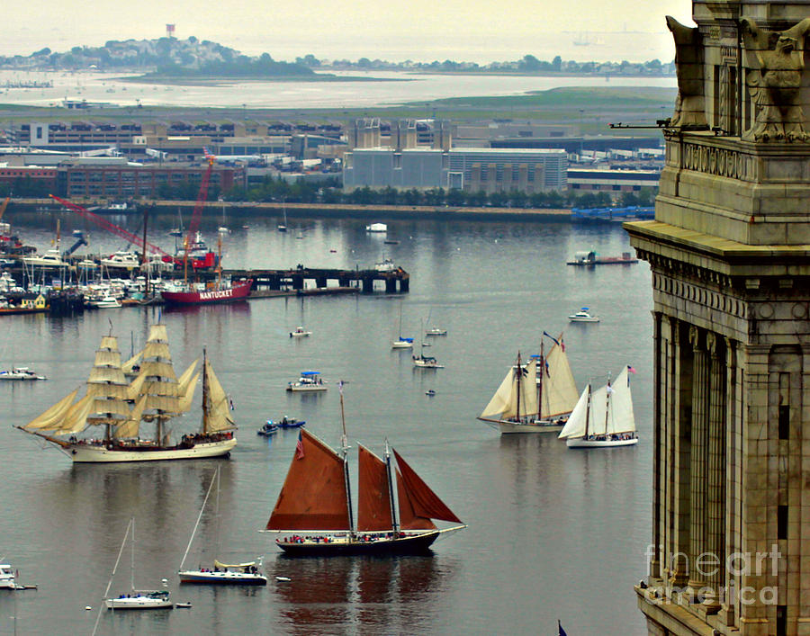 Tall Ships Sail Into Boston Harbor Photograph by Matt Frank - Fine Art ...