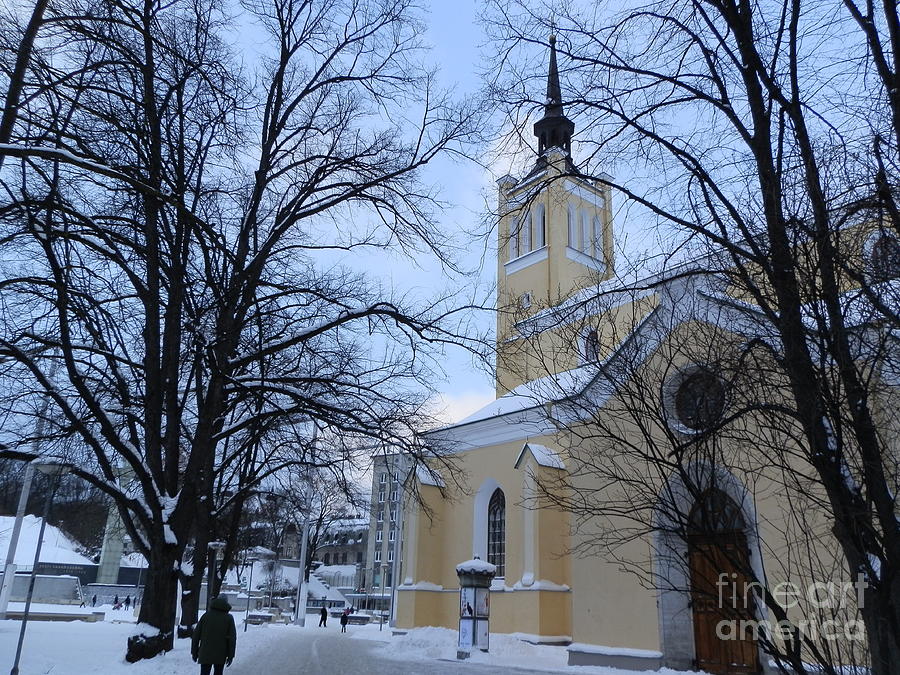 Tallin church in winter Photograph by Margaret Brooks