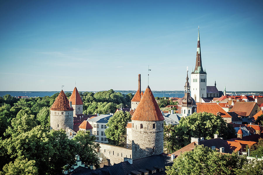 Tallinn - Old Town Skyline Photograph by Alexander Voss