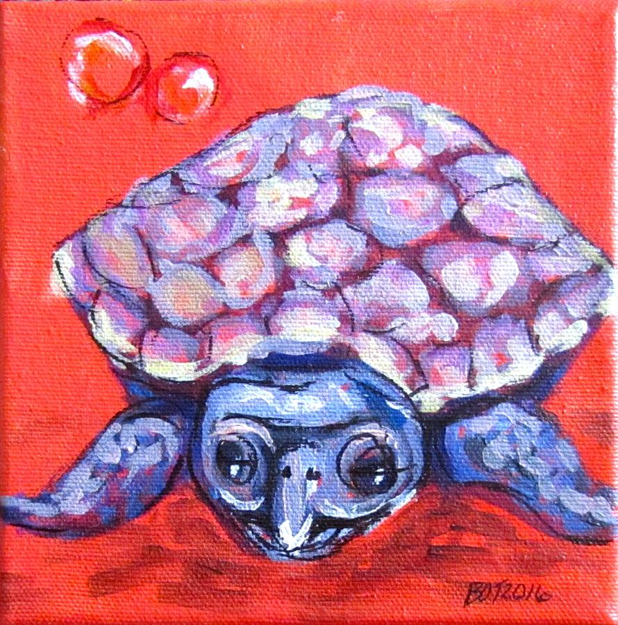 Talula Turtle Painting by Barbara OToole