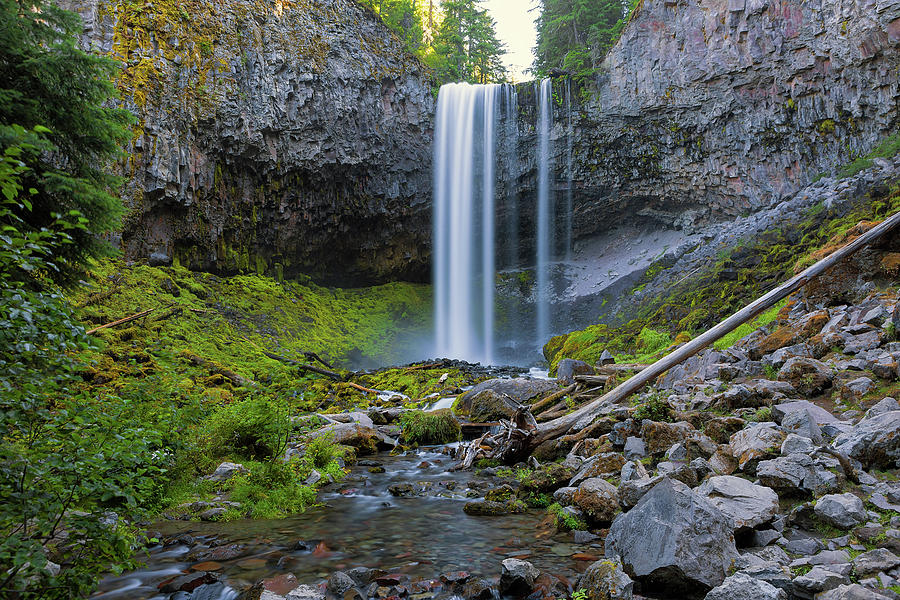 Tamanawas Falls along Cold Spring Creek in Oregon Closeup Photograph by David Gn